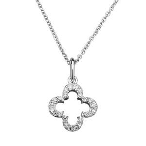 Marie Claire Crystal Clover Pendant & 18 " Chain